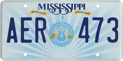 MS license plate AER473