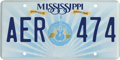 MS license plate AER474