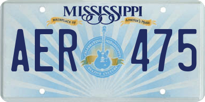 MS license plate AER475