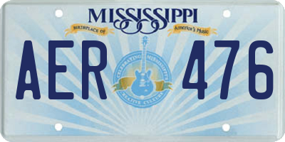 MS license plate AER476