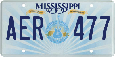MS license plate AER477