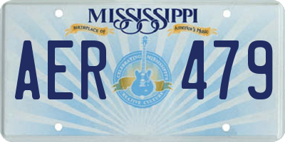 MS license plate AER479