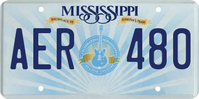 MS license plate AER480