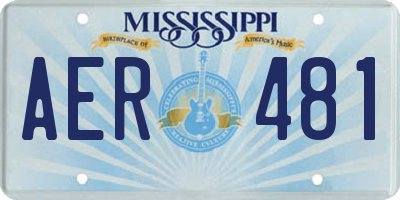 MS license plate AER481