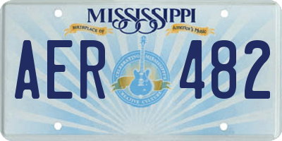 MS license plate AER482