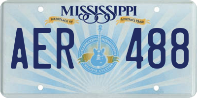 MS license plate AER488