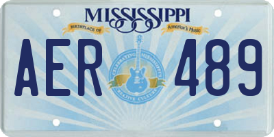MS license plate AER489