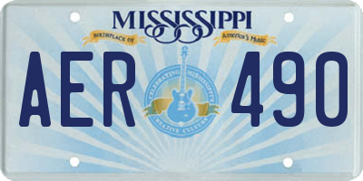 MS license plate AER490