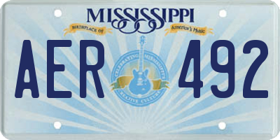 MS license plate AER492