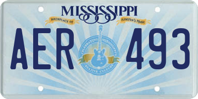 MS license plate AER493