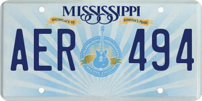 MS license plate AER494