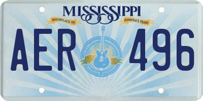 MS license plate AER496