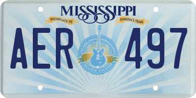 MS license plate AER497