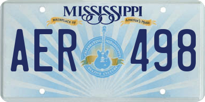 MS license plate AER498