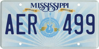 MS license plate AER499