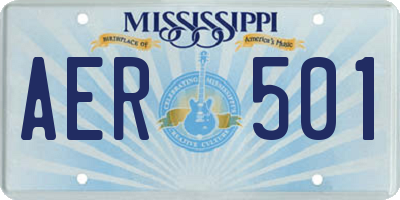 MS license plate AER501