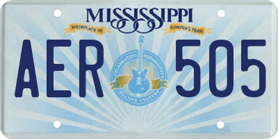 MS license plate AER505
