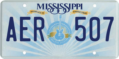 MS license plate AER507