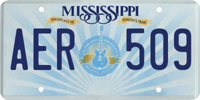MS license plate AER509