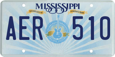 MS license plate AER510