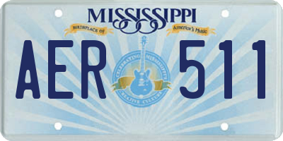 MS license plate AER511