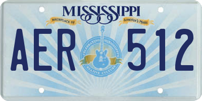 MS license plate AER512