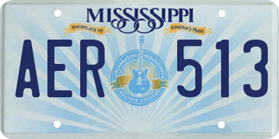 MS license plate AER513