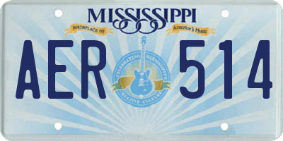 MS license plate AER514