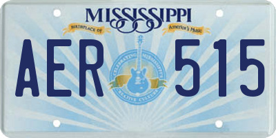 MS license plate AER515