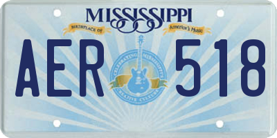 MS license plate AER518