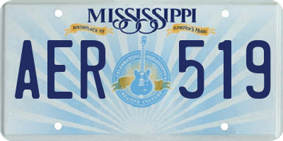 MS license plate AER519