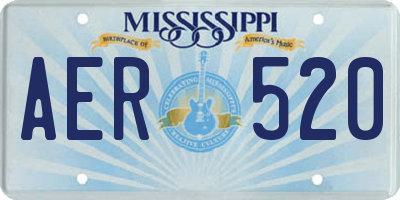MS license plate AER520