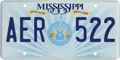 MS license plate AER522