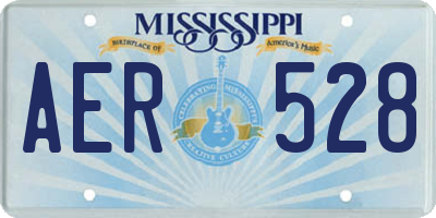 MS license plate AER528