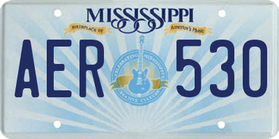 MS license plate AER530