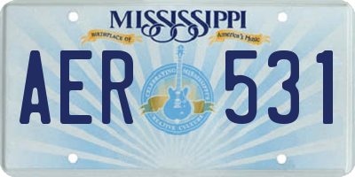 MS license plate AER531