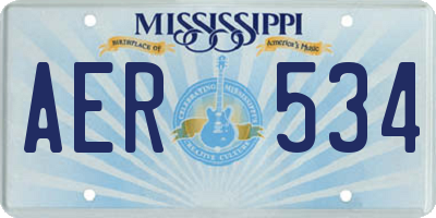 MS license plate AER534