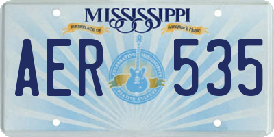 MS license plate AER535