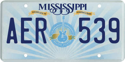 MS license plate AER539