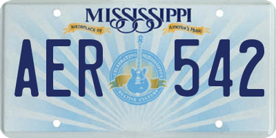 MS license plate AER542