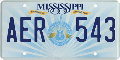 MS license plate AER543