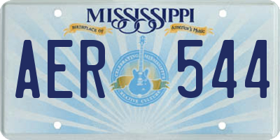 MS license plate AER544