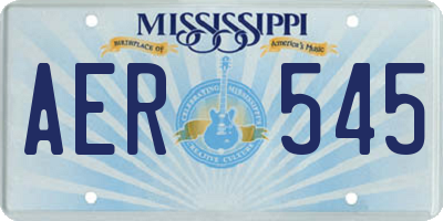 MS license plate AER545
