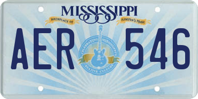 MS license plate AER546