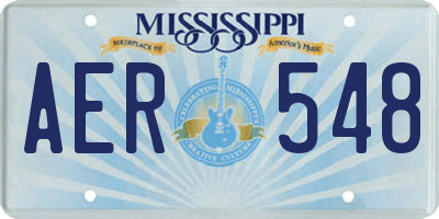 MS license plate AER548
