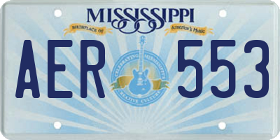 MS license plate AER553