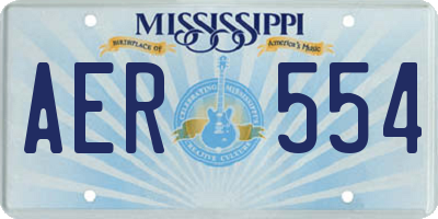 MS license plate AER554
