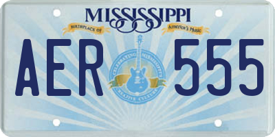 MS license plate AER555