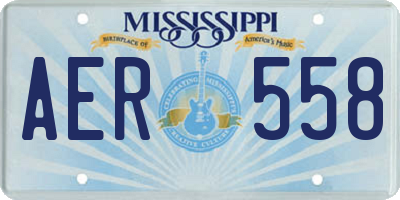 MS license plate AER558