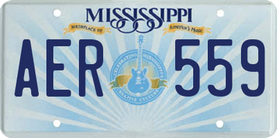 MS license plate AER559